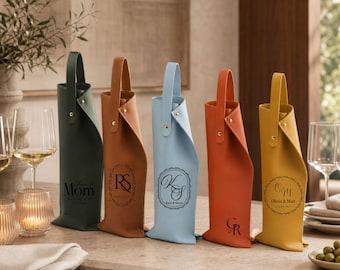 Wein Flasche Träger Kunstleder Tasche Gastgeberin Geschenk Ruhestand Party Jubiläum Feier Firmenveranstaltung Einweihungsparty Geschenk Mama