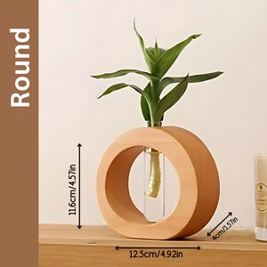 Custom wooden flower vase for mom, natural home decor, propagation station for plant cuttings