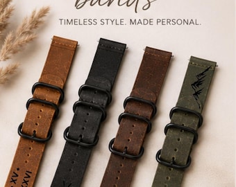Custom Leather Smartwatch Band for Anniversary Gift for Husband Groomsmen Proposal Box Filler Corporate Retirement Gift for Her Birthday
