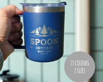 Custom Insulated Mug Thermal Travel Mug for Family Custom Wedding Gift for Housewarming Client Gift Idea for Newlywed Couple Gift for Him