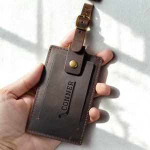 Personalized Leather Luggage Tag Engraved Travel Accessory Custom Bag Tag for Suitcase Backpack Name Badge Couple Gift Set