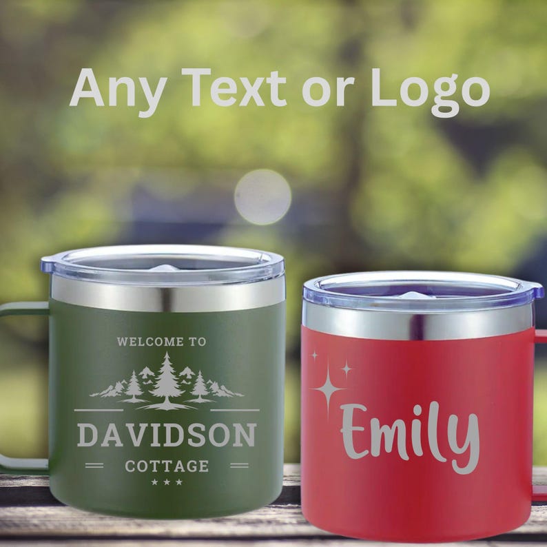 Custom Insulated Mug Thermal Travel Mug for Family Custom Wedding Gift for Housewarming Client Gift Idea for Newlywed Couple Gift for Him imagem 2