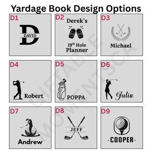 Personalized Leather Golf Yardage Book Cover Golf Tournament Gift for Golfer Custom Golf Accessory for Dad Client Gift for Lady Golfer image 8
