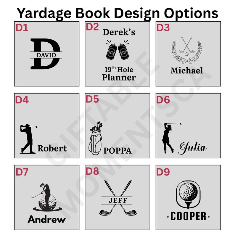 Personalized Leather Golf Yardage Book Cover Golf Tournament Gift for Golfer Custom Golf Accessory for Dad Client Gift for Lady Golfer image 8