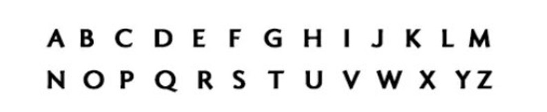 Puede incluir: Imagen en blanco y negro del alfabeto en letras may&uacute;sculas. Las letras est&aacute;n en una fuente simple, sin serif.