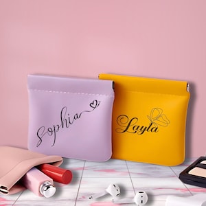 Pochette technique en cuir pour femme Pochette pour pièce de monnaie Mini porte-monnaie indispensable Kit de sac pour accessoires de fête Idées cadeaux de Pâques Cadeaux pour enseignants adolescents