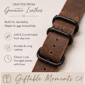 Custom Leather Smartwatch Band for Anniversary Gift for Husband Groomsmen Proposal Box Filler Corporate Retirement Gift for Her Birthday immagine 3