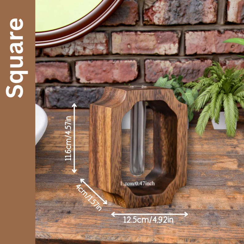 Personalized flower vase for mother’s day gift, wooden propagation station, stylish plant display