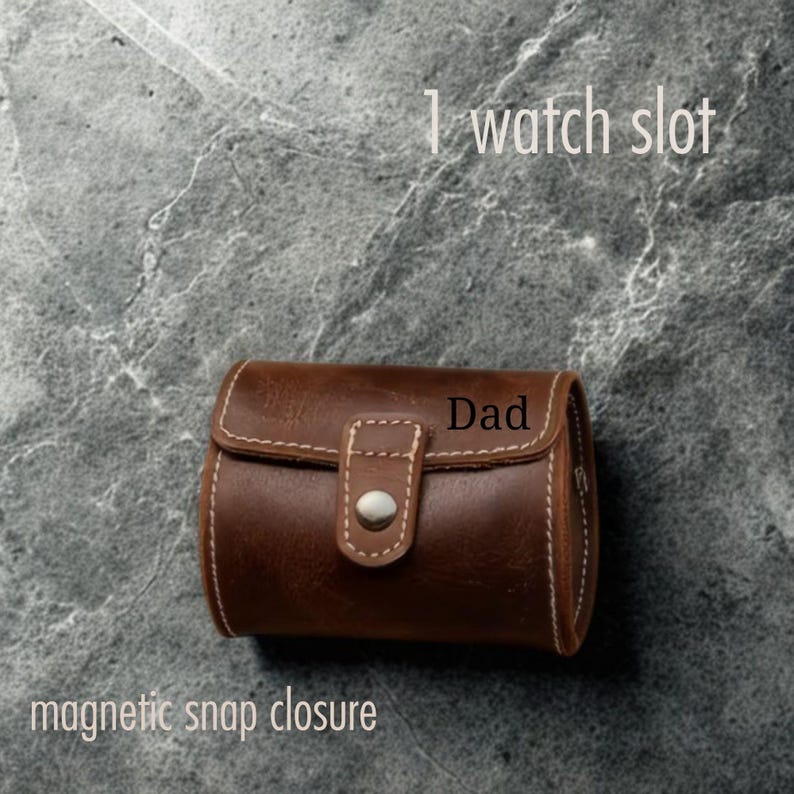Leather Watch Roll Travel Case Custom Engraving Personalized Gift Genuine Leather Storage Accessory Luxury Timepiece Travel Organizer image 7