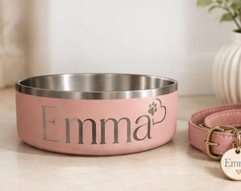 Personalized Dog Bowl Engraved Pet Bowl Stainless Steel Dog Dish Custom Cat Bowl New Puppy Gift Personalized Pet Feeding Bowl Dog Lover Gift