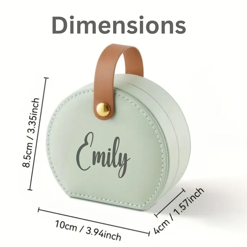 Personalized Jewelry Box for Daughter Gift Idea for Bridesmaid Gift Box with Engraved Name Design Custom Name Travel Jewelry Case for Her Green