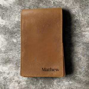Personalized Leather Golf Yardage Book Cover Golf Tournament Gift for Golfer Custom Golf Accessory for Dad Client Gift for Lady Golfer image 2
