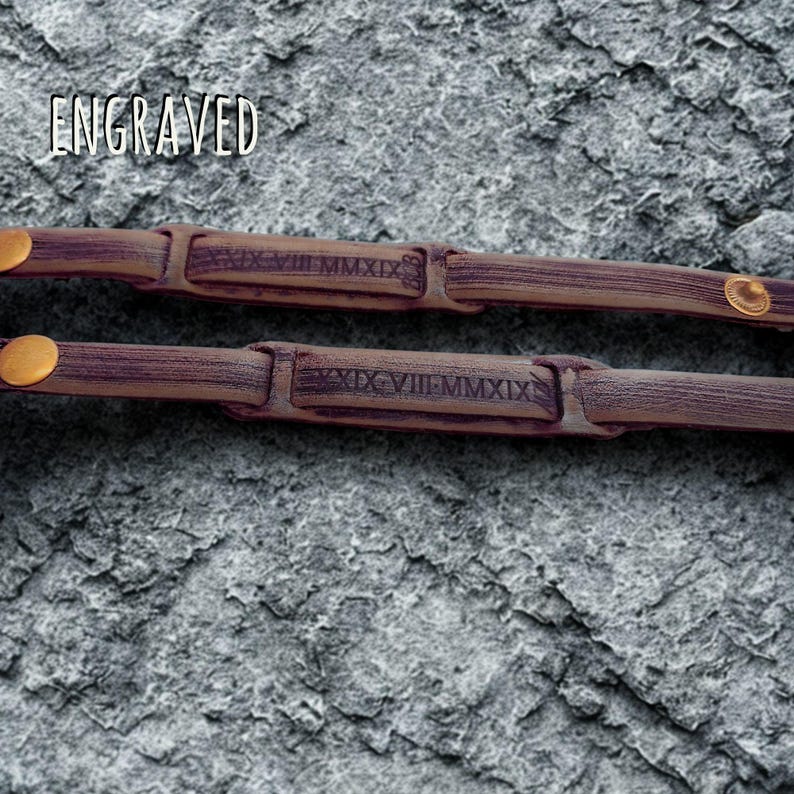 Engraved Leather Bracelet for Men Custom Name Bracelet for Groomsmen Gift for Boyfriend Bracelet for Dad Anniversary Gift for Birthday image 3