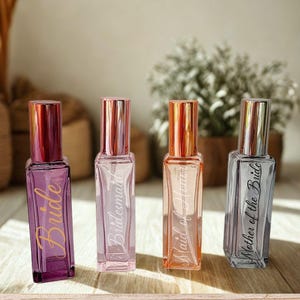 Personalized Perfume Bottle Gift Set Bridesmaid Rose Gold Cap with Custom Label Wedding Day Gift for Bride image 8