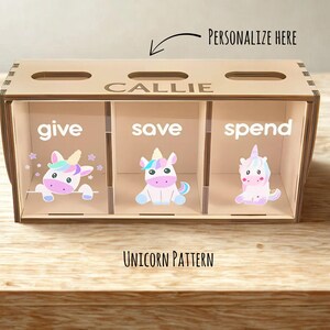 Alcancía de madera con nombre personalizado para niño, regalo para baby shower, hucha de madera personalizada, regalo de bautizo, primer cumpleaños, cumpleaños de niño pequeño imagen 8