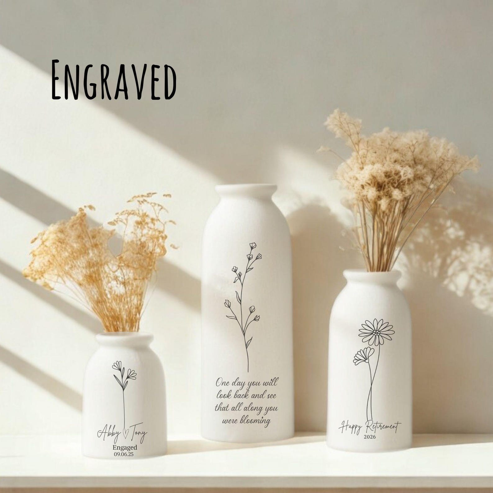 Customised Container Vase Personalized Ceramic Vase Wedding Gift Idea Anniversary Present ...