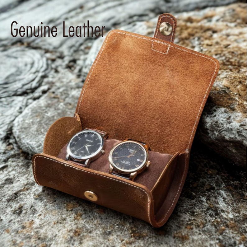 Travel Watch Organizer Genuine Leather Roll Case Custom Engraving Available Personalized Watch Storage Luxury Timepiece Protection Travel Friendly Design Multiple Size Options Premium Quality Construction Perfect Gift Idea Special Occasion