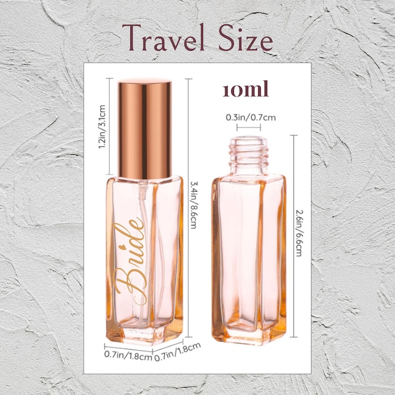 Personalized Perfume Bottle Gift Set Bridesmaid Rose Gold Cap with Custom Label Wedding Day Gift for Bride image 3
