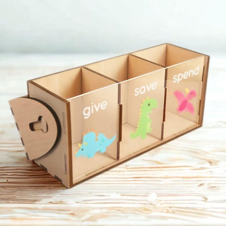 Alcancía de madera con nombre personalizado para niño, regalo para baby shower, hucha de madera personalizada, regalo de bautizo, primer cumpleaños, cumpleaños de niño pequeño imagen 3