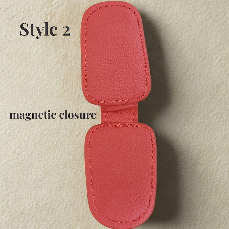 Personalized Vegan Leather Sunglasses Visor Clip: Car Accessory Gift Bild 11