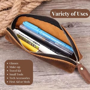 High-quality leather case for artists, writers, and teachers to keep stationery organized.