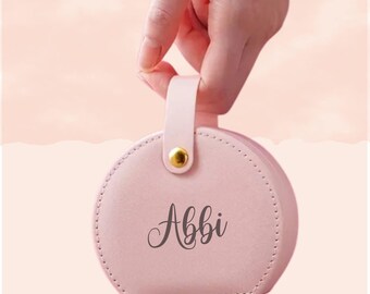 Personalized Jewelry Box for Daughter Gift Idea for Bridesmaid Gift Box with Engraved Name Design Custom Name Travel Jewelry Case for Her