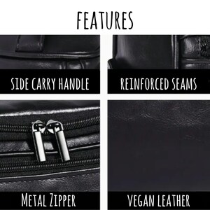 Personalized Faux Leather Toiletry Bag Men Dopp Kit for Dad Bathroom Travel Bag Groom Gift to Husband Anniversary Gift for him image 4