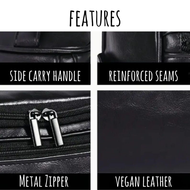 Personalized Faux Leather Toiletry Bag Men Dopp Kit for Dad Bathroom Travel Bag Groom Gift to Husband Anniversary Gift for him image 4
