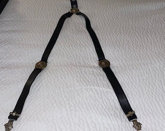 Authentic Vintage Versace Leather Medusa Suspenders