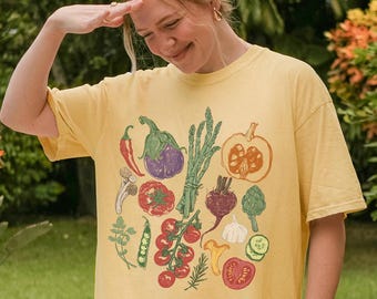 Comfort Colors Vegetables Shirt: Farmers Market Botanical Tee