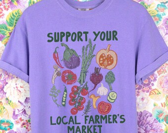 Farmers Market Shirt, Vegetables Tee Comfort Colors