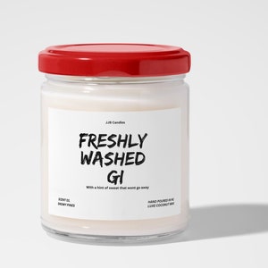 Freshly Washed GI Candle, Brazilian Jiu Jitsu Scented Soy Candles, BJJ Grappling Gift, Funny MMA Gifts, Mixed Martial Arts Karate Taekwondo