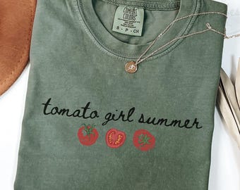 Comfort Colors Tomato Girl Summer T-Shirt, Botanical Vegetable Tee