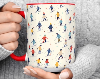 Skiing Mug, Apres Ski Gift, Winter Cabin Decor