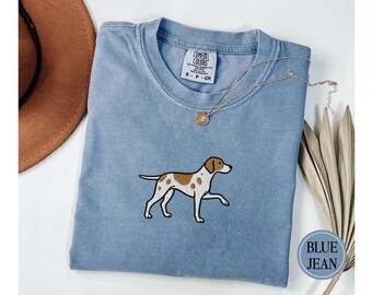Embroidered Pointer Dog T-Shirt, Comfort Colors Unisex Tee