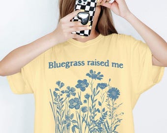 Bluegrass Raised Me T-Shirt, Unisex Vintage Tee, Gift for Music Lovers, Country Style Shirt, Casual Everyday Wear