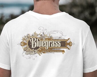Bluegrass Vintage Wash Tee, Custom date you started pickin', Banjo Lovers t-shirt, unisex