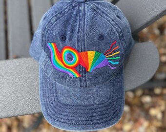 LOVE Pride Hat, abstract love letters, rainbow hat, hat for pride