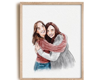 Benutzerdefinierte Aquarell Porträt, Familien Porträt, benutzerdefinierte Porträt vom Foto, Porträts vom Fotos, personalisierte Geschenke, Muttertagsgeschenk