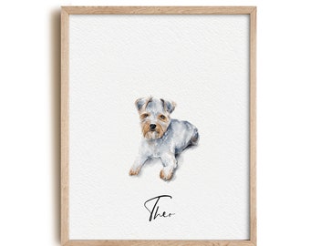 Custom Mini Watercolor Pet Portrait From Photo, Thoughtful Pet Gift, Pet Loss Gift, Pet Death Gift, Dog Memorial Gift, Pet Sympathy Gift