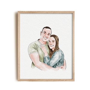 Custom Wedding Portrait Painting from Photo, 1st Anniversary Gift, Gift for Her/Him, Couple Gift, Engagement Gift, Hand Drawn Illustration image 6