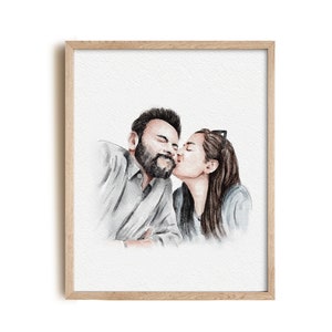 Custom Wedding Portrait Painting from Photo, 1st Anniversary Gift, Gift for Her/Him, Couple Gift, Engagement Gift, Hand Drawn Illustration image 2