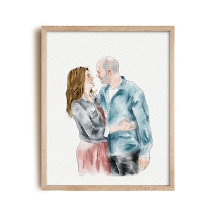 Custom Wedding Portrait Painting from Photo, 1st Anniversary Gift, Gift for Her/Him, Couple Gift, Engagement Gift, Hand Drawn Illustration image 7