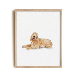 Custom Watercolor Pet Portrait, minimal Dog Portrait From Photo, Personalised Dog memorial Gift on Framed, Pet Painting