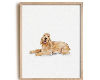Portrait d'animal de compagnie aquarelle personnalisé, portrait de chien minimal à partir d'une photo, cadeau commémoratif de chien personnalisé sur cadre, peinture d'animal de compagnie