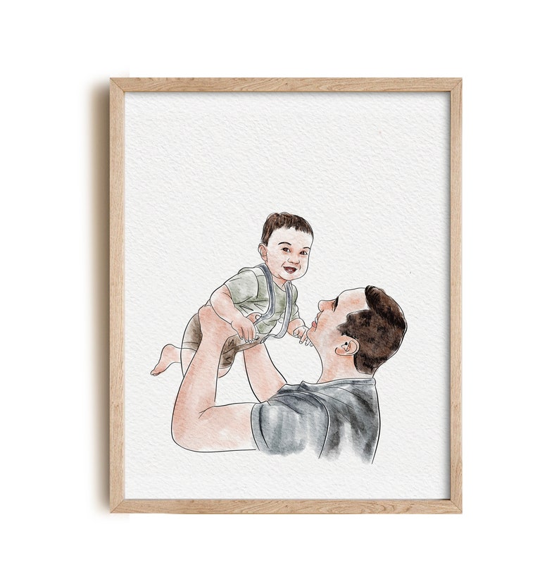 Custom Wedding Portrait Painting from Photo, 1st Anniversary Gift, Gift for Her/Him, Couple Gift, Engagement Gift, Hand Drawn Illustration image 3