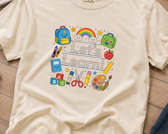 Back to School Teacher Shirt, Cute Classroom Doodle Tee, Elementary Teacher Gift, School Supplies Shirt, Comfort Colors Tee