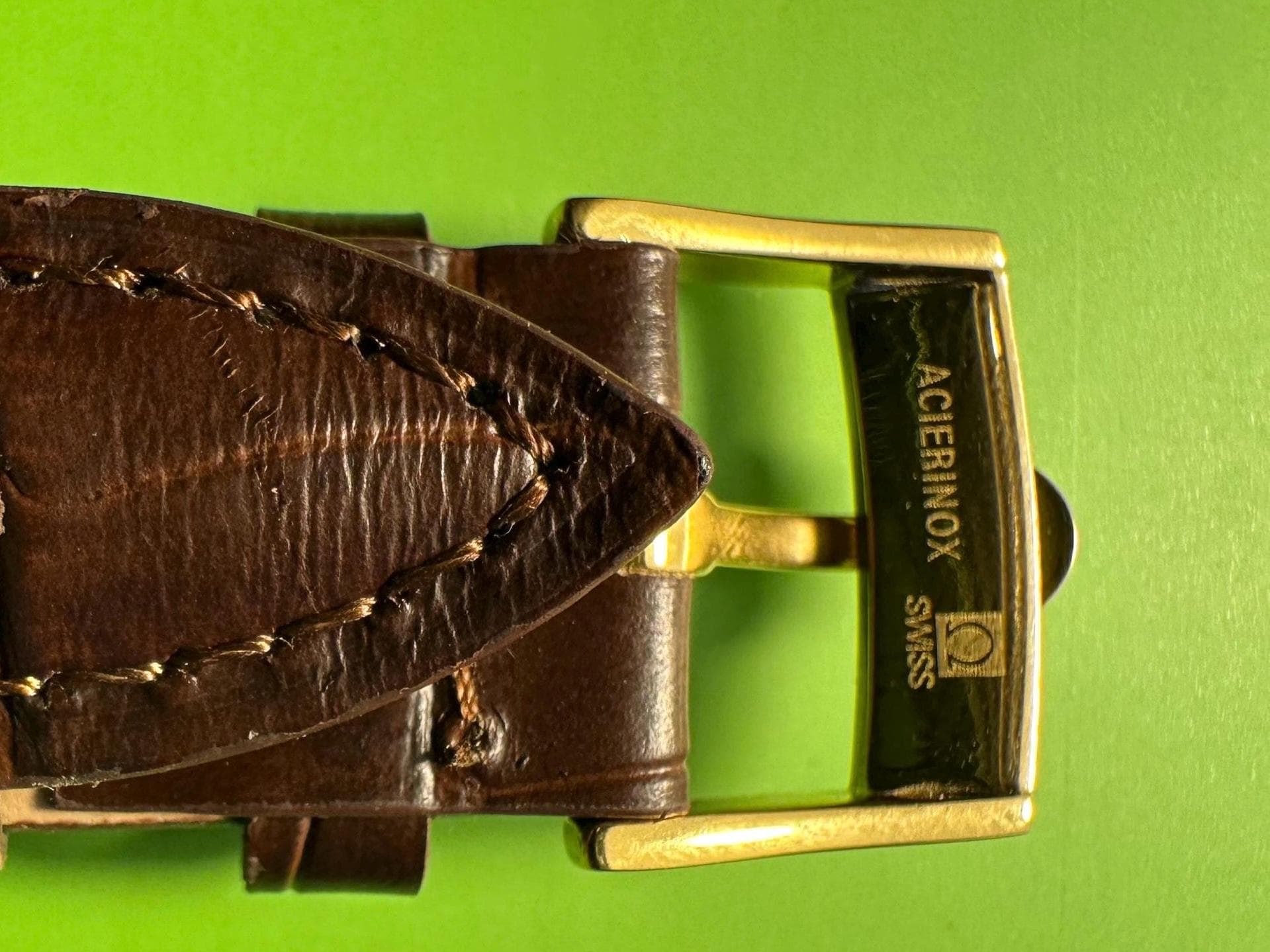 オメガウォッチ用交換用18mmオメガ純正レザーストラップ（ブラウン