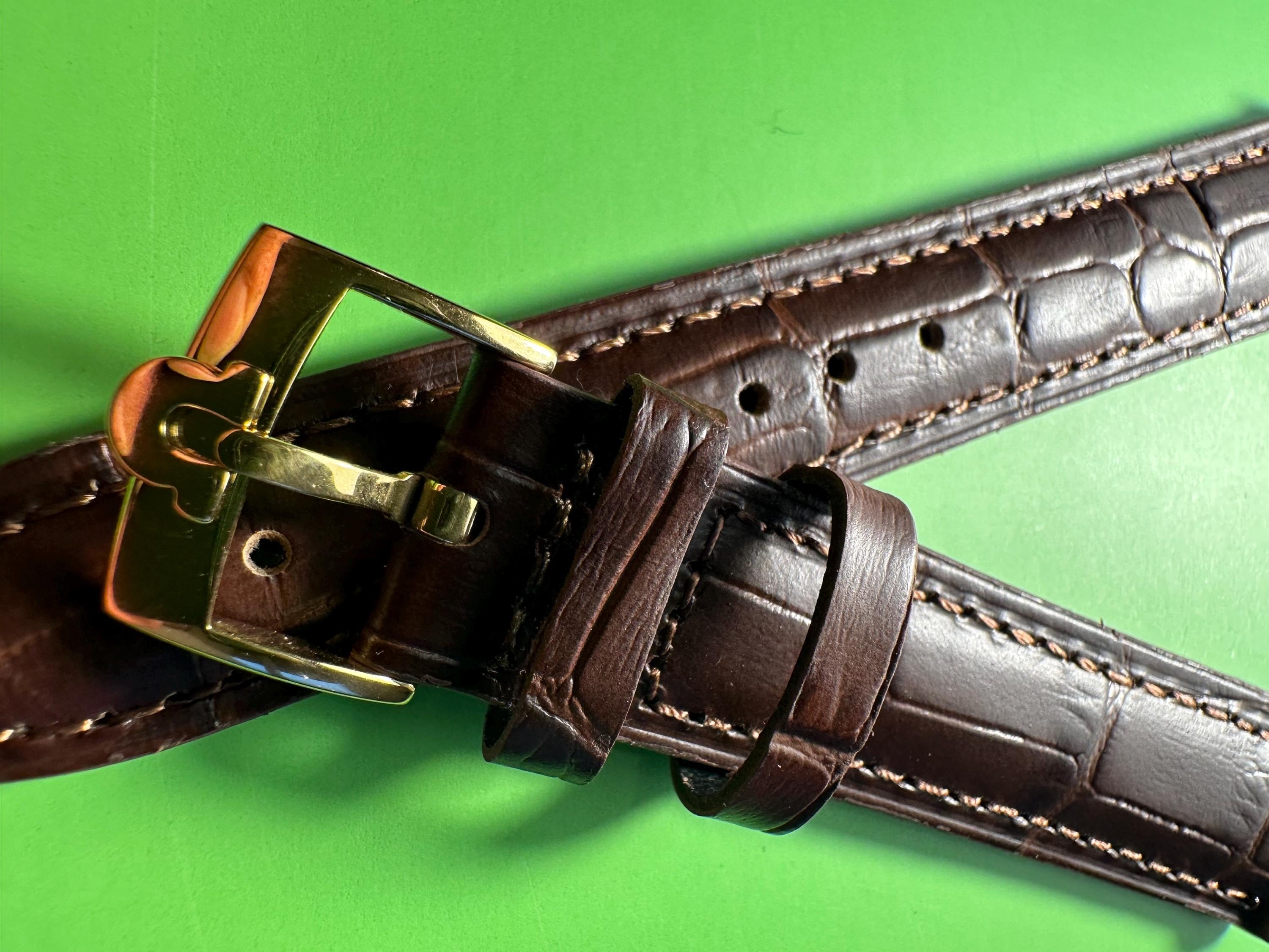 オメガウォッチ用交換用18mmオメガ純正レザーストラップ（ブラウン