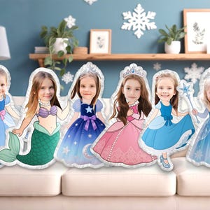 Personalisierte Prinzessin Kissen, benutzerdefinierte Gesicht Kissen, lustige Kissen, Foto geformte Kissen, gefüllte Prinzessin Geschenk Dekor, niedliches Geburtstagskind Geschenk